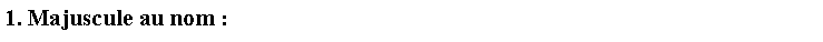 Zone de Texte: 1. Majuscule au nom�: